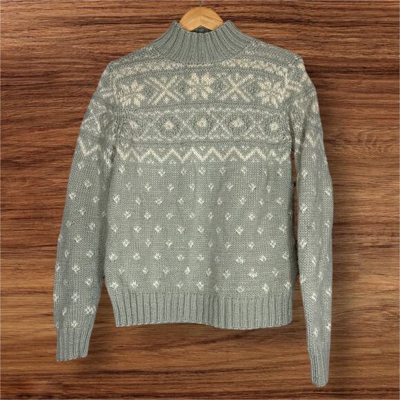 VTG Ralph Lauren Hand Knit Wool Mohair Thick Cozy Northern Lights Sweater Small